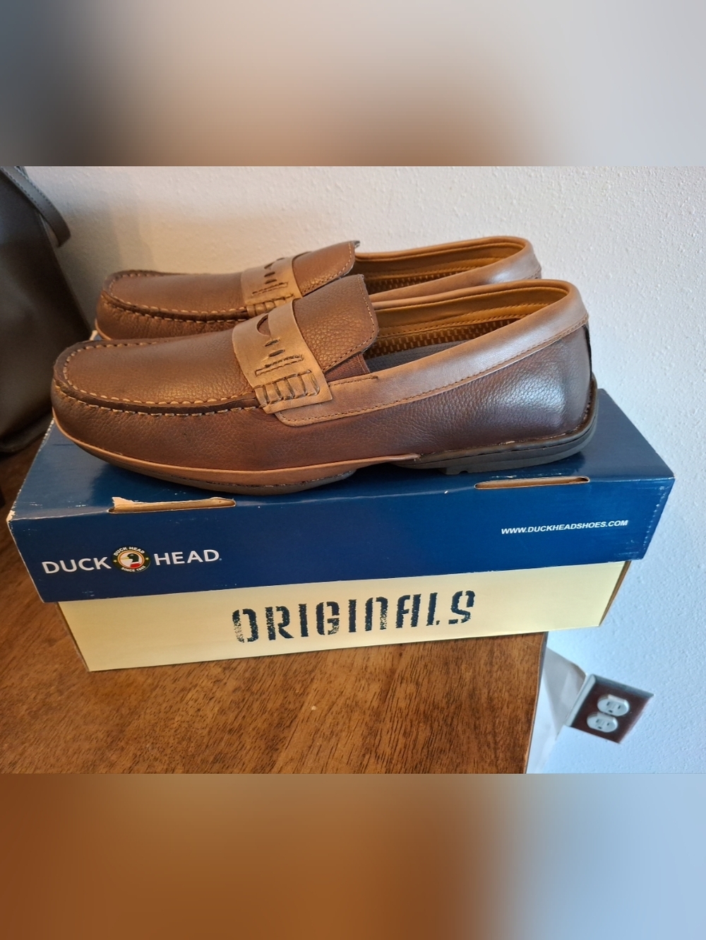 NEW Duck Head Originals Mens Size 8.5 M Preston Dk Brown Penny Loafer